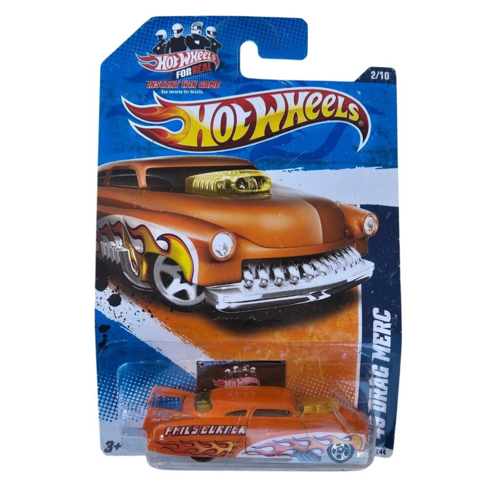 2011 Hot Wheels HW Drag Racers 49 Drag Merc Phils Burner Orange Flames 122/244